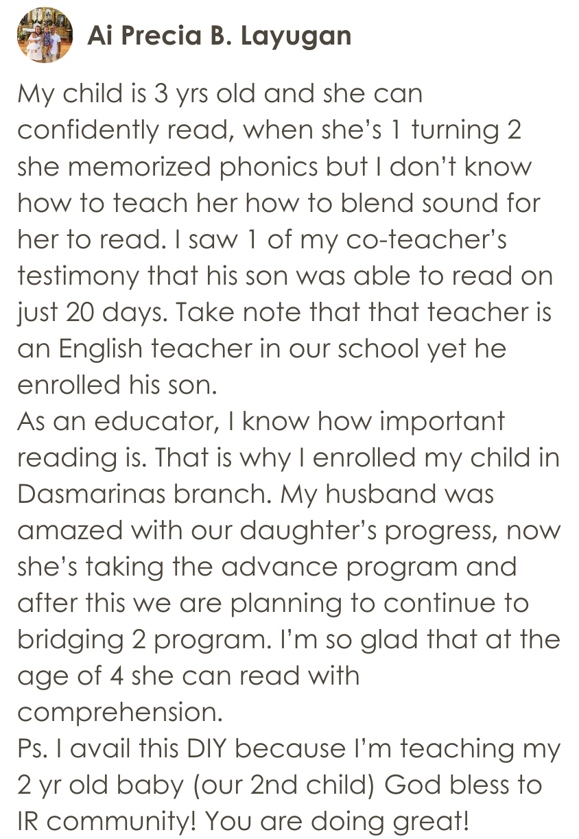 Testimonial Screenshot